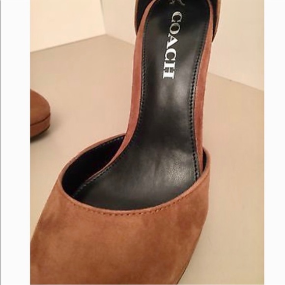 Coach Suede Platform Heels Ankle Strap NWT Size 8.5 - Picture 5 of 7